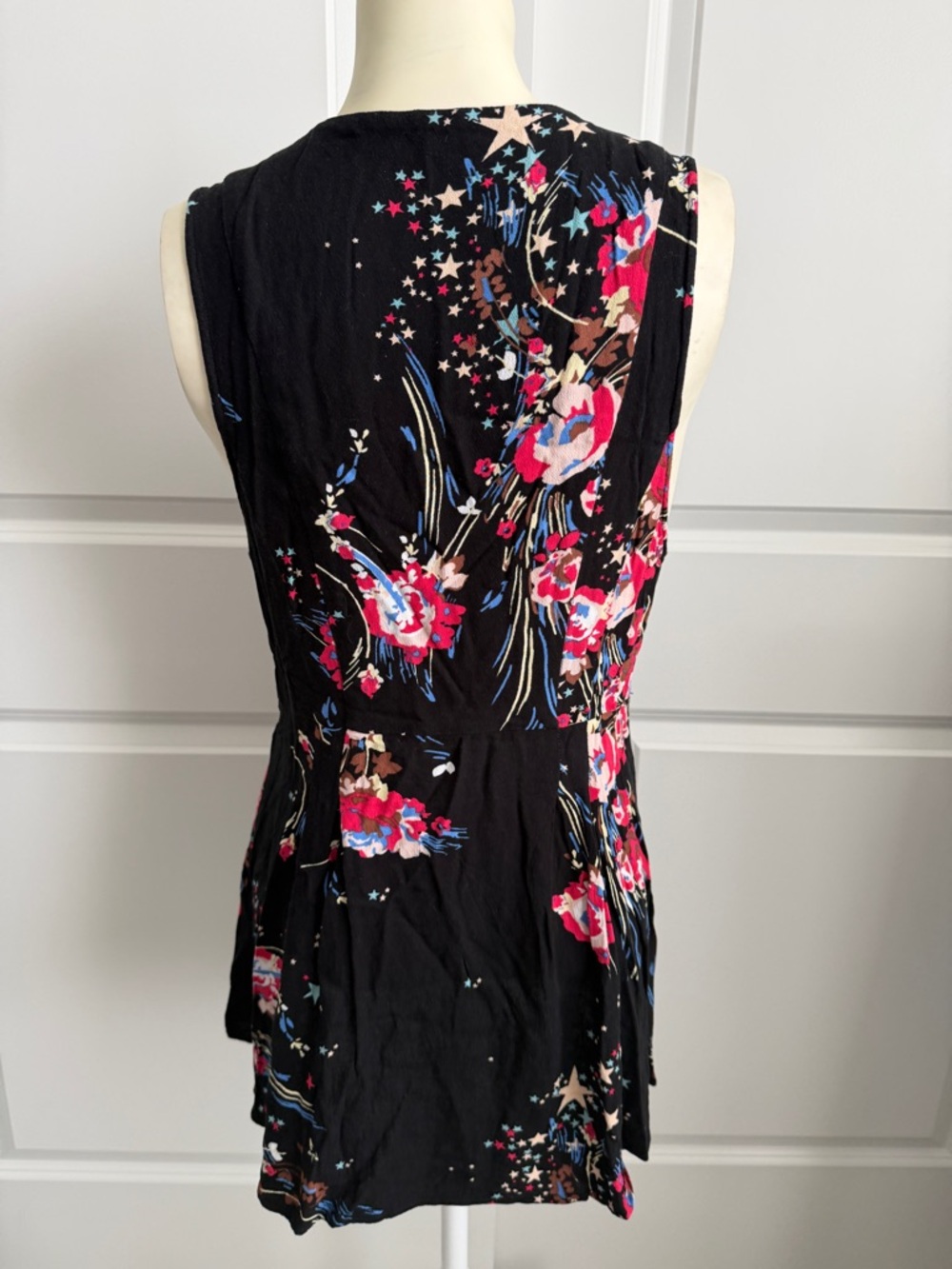 Free People Back To‎ Basics Floral Wrap Tunic Top Medium Festival Bohemian - Picture 5 of 6